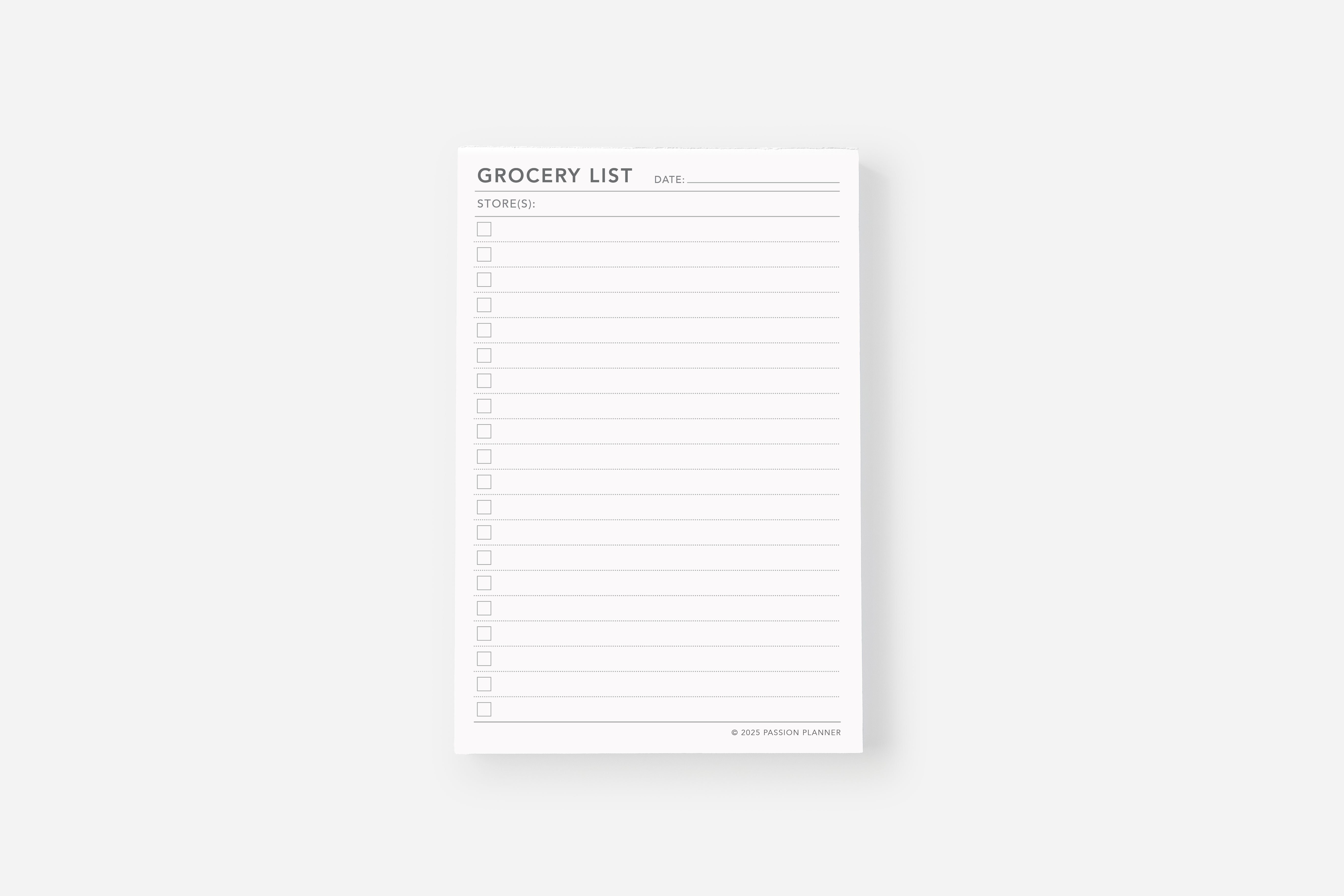 Notepad Insert - Grocery List