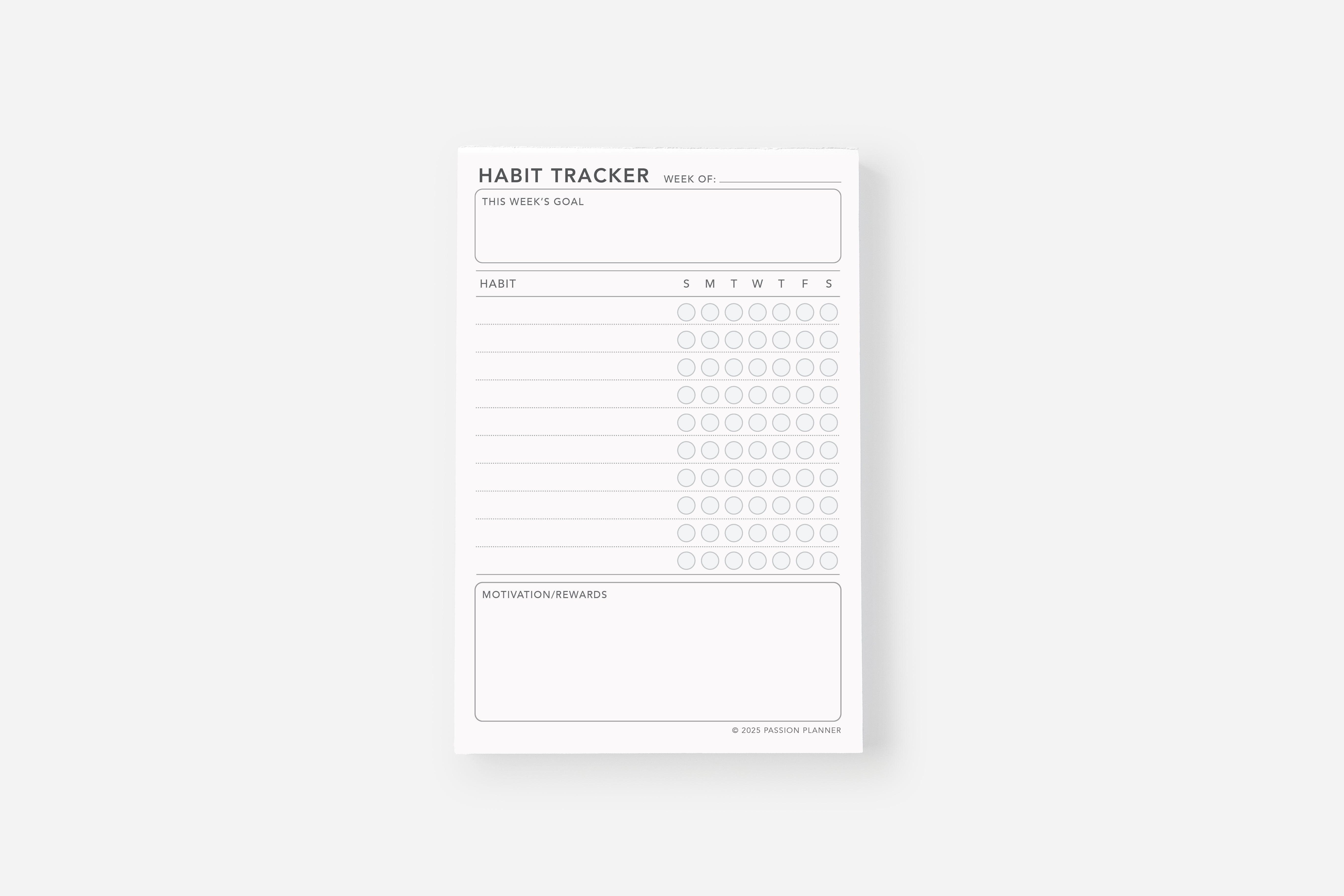 Notepad Insert - Habit Tracker