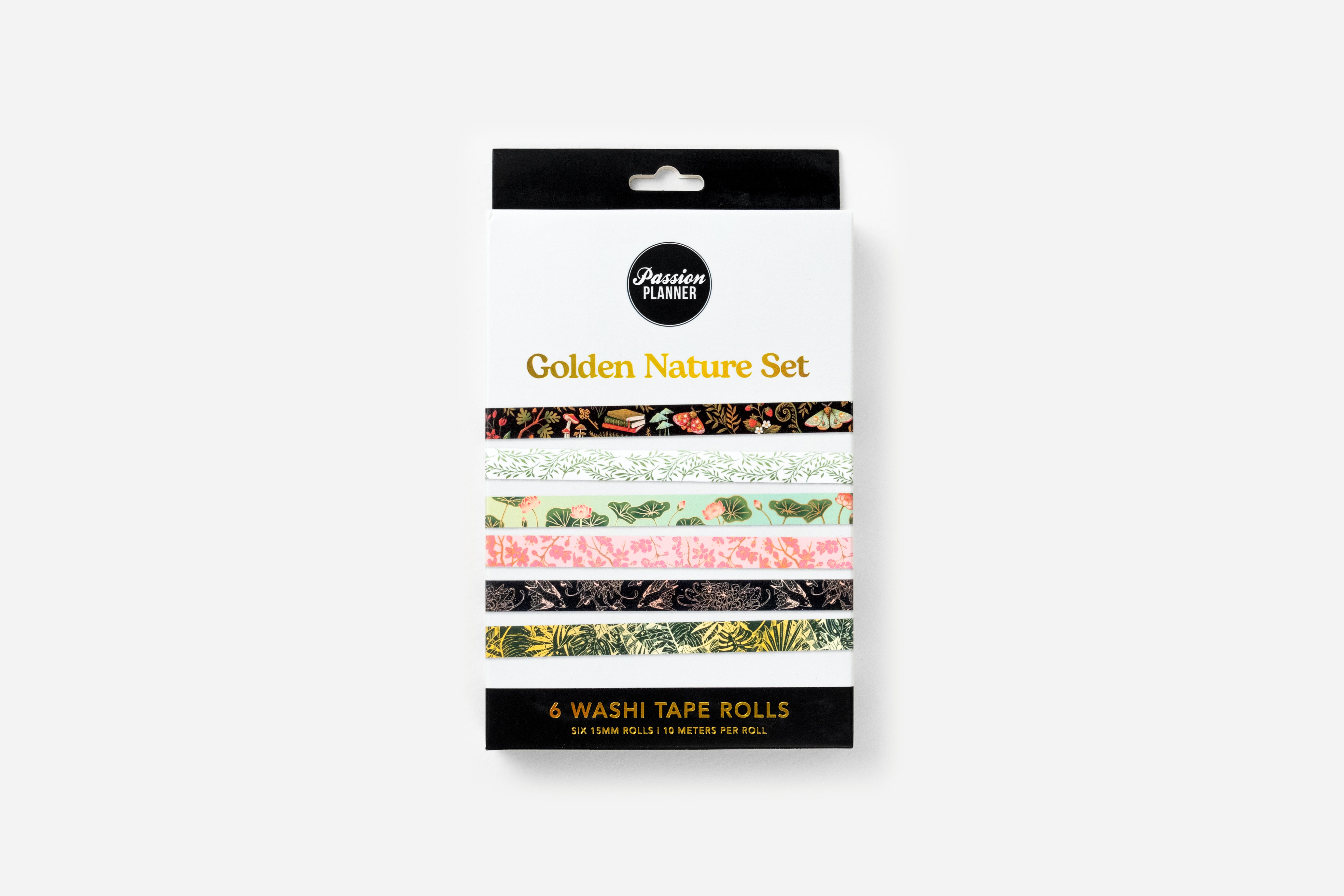 Golden Nature Washi Tape Set - 6 Rolls