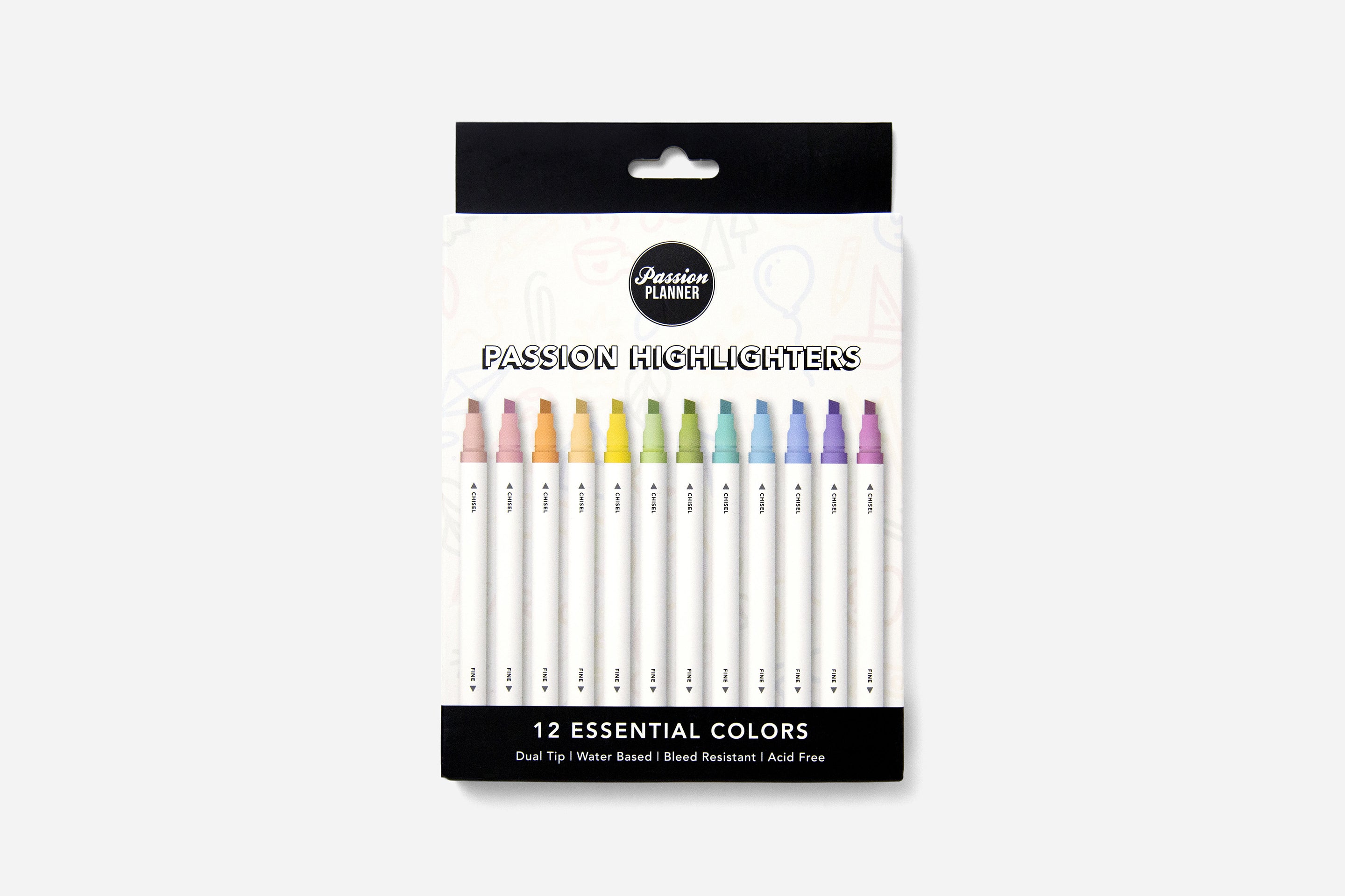 Fruit for Thought 2025-2026 Weekly Mid-Year Planner Bundle 10 Passion Highlighters - Essentials (12-pack)