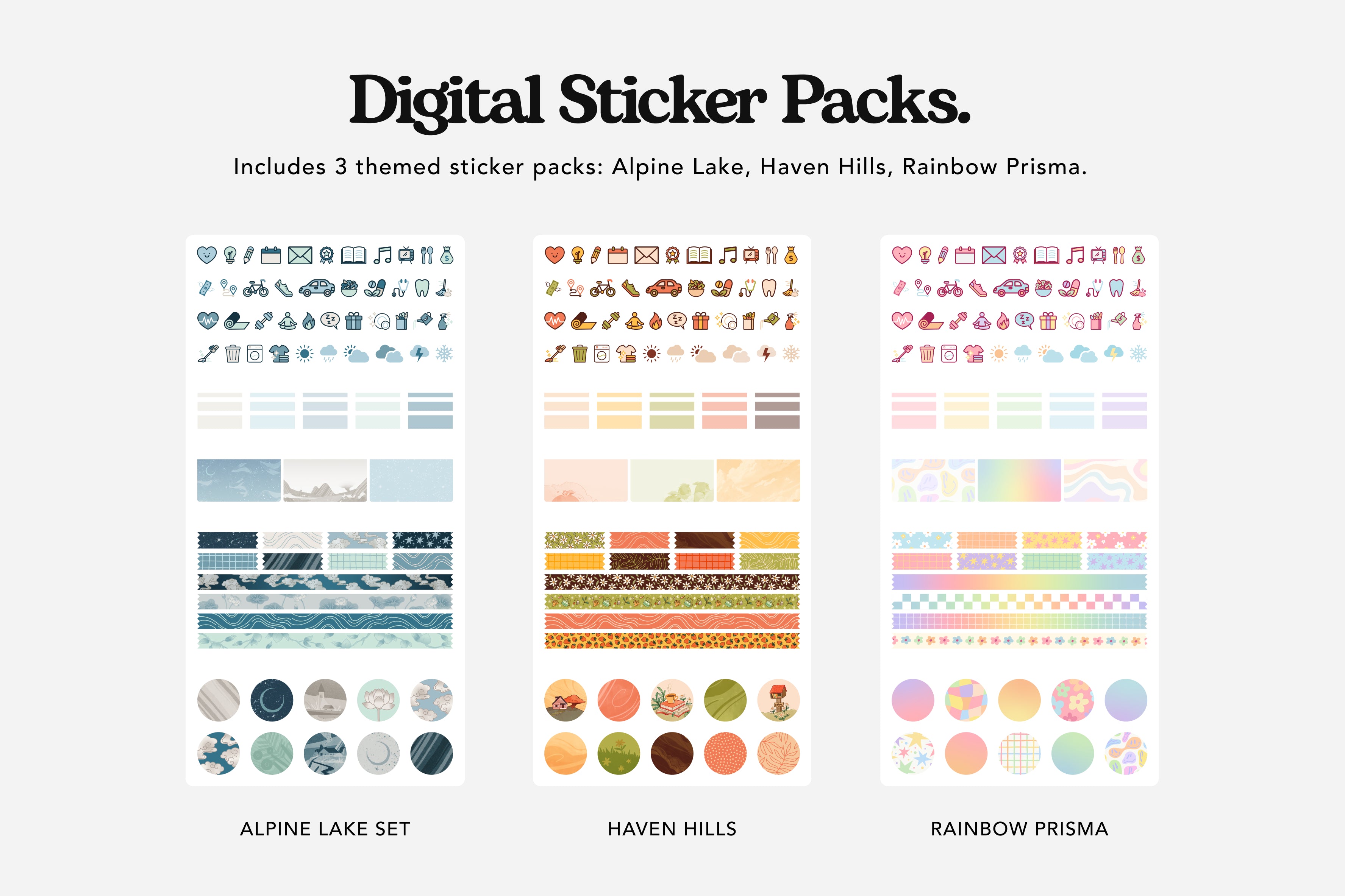 Digital Themed Sticker Pack of 3 1 Digital Themed Sticker Pack of 3