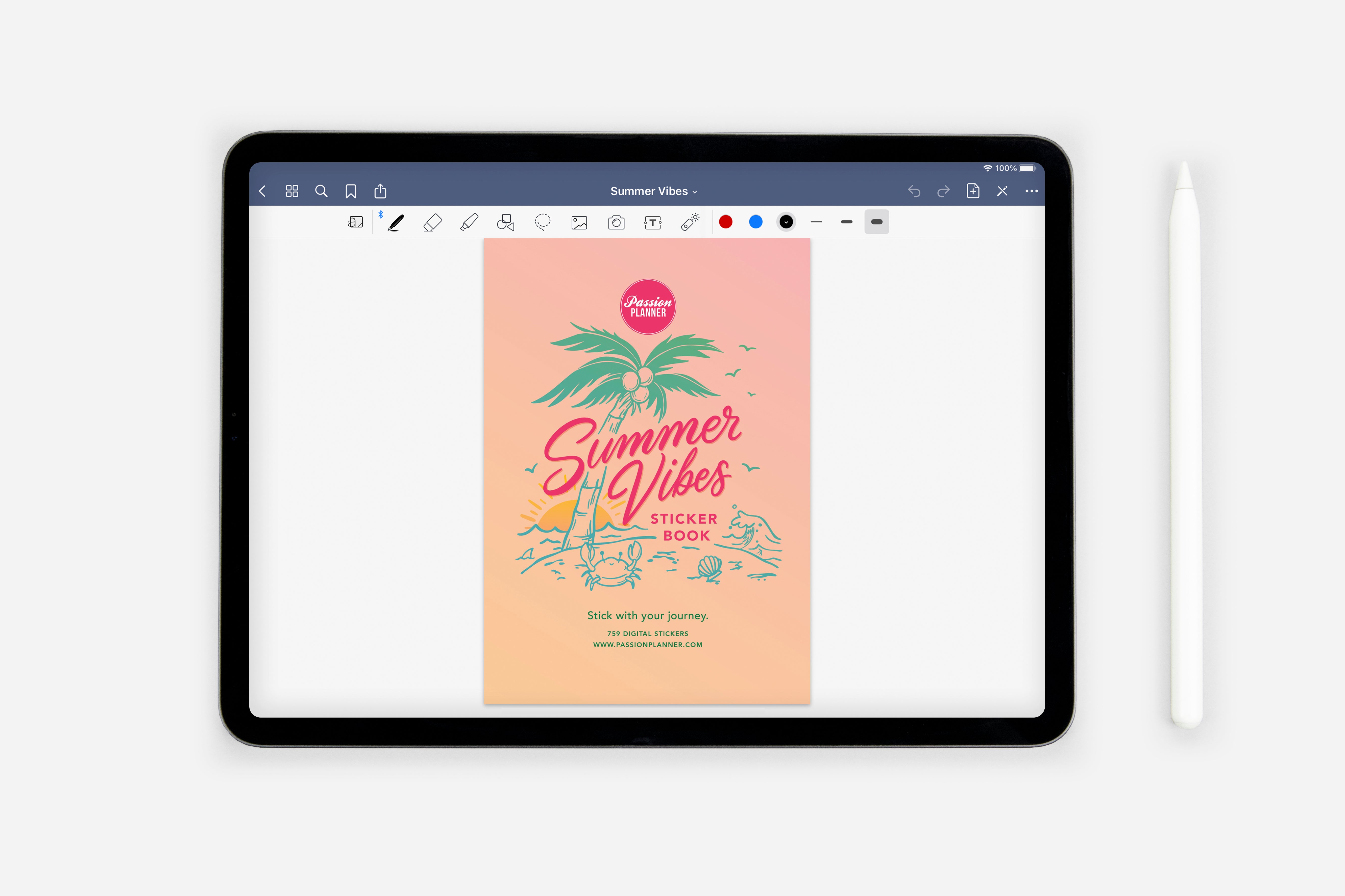 Digital Summer Vibes Sticker Book 1 Digital Summer Vibes Sticker Book