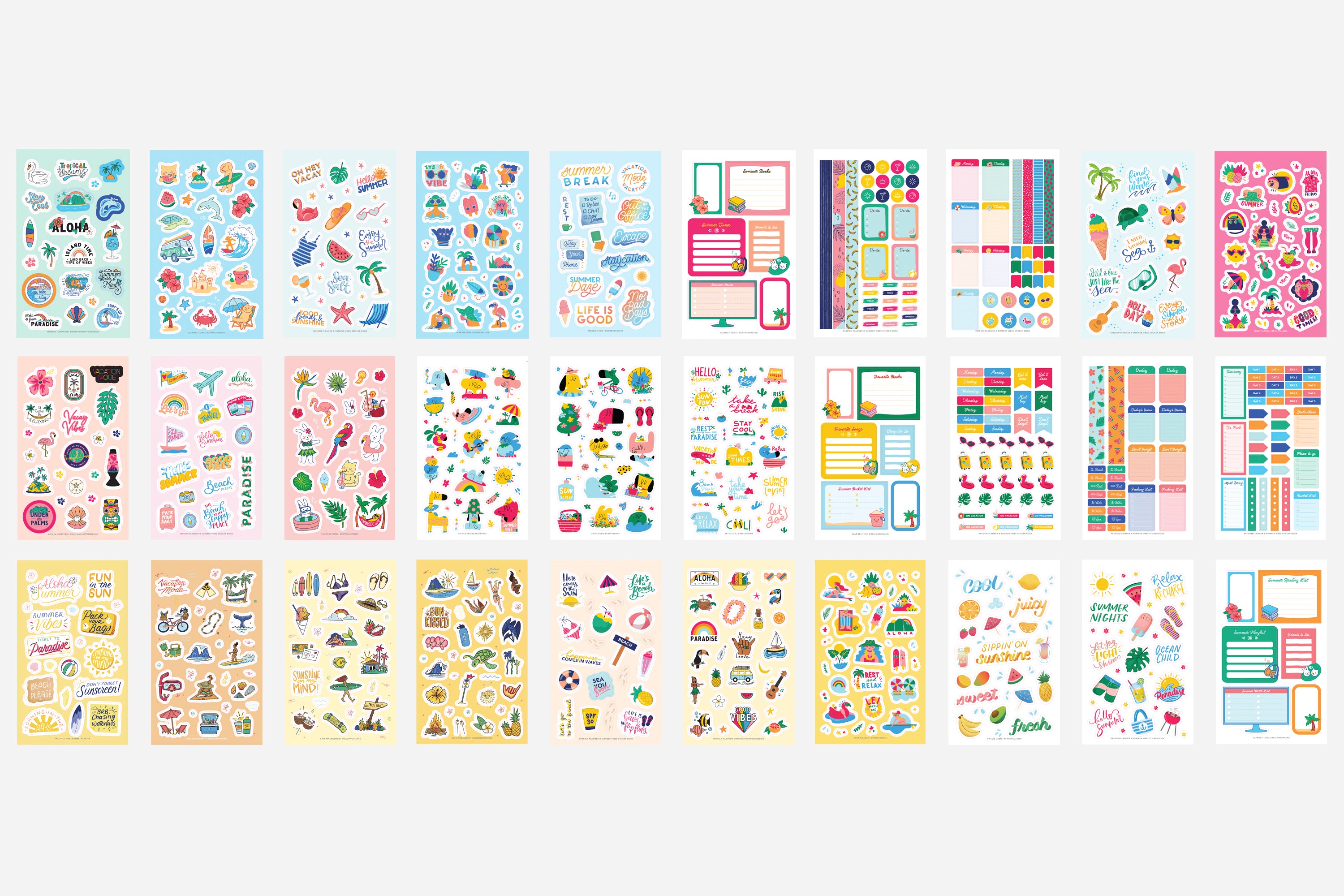 Digital Summer Vibes Sticker Book 3 Digital Summer Vibes Sticker Book