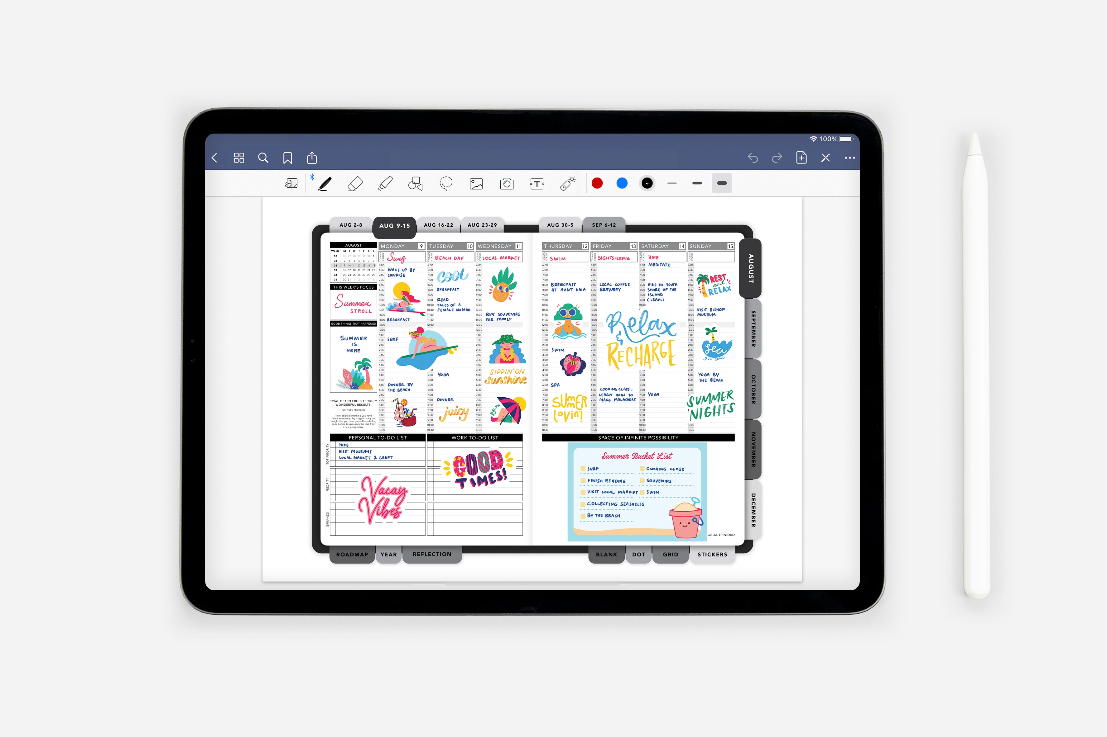 Digital Summer Vibes Sticker Book 4 Digital Summer Vibes Sticker Book