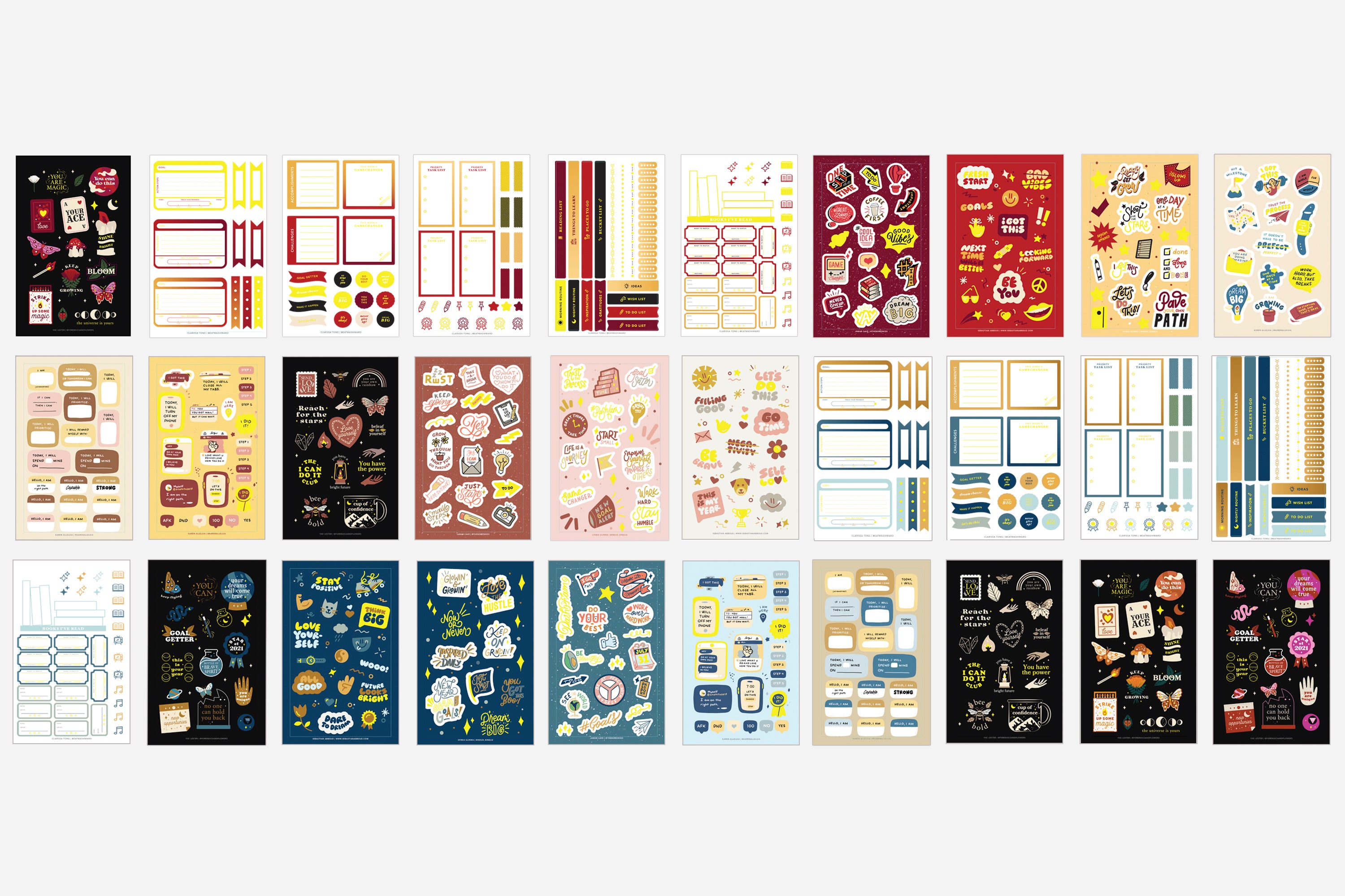 Digital New Year New Goals Sticker Book 3 Digital New Year New Goals Sticker Book