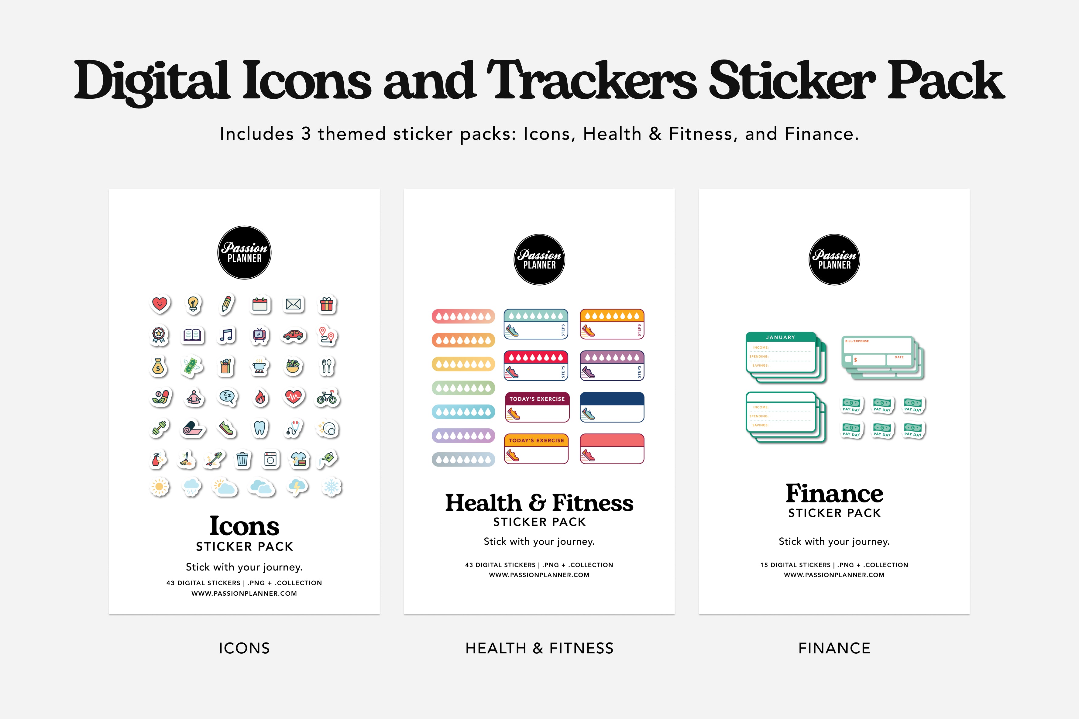 Digital Icons and Trackers Sticker Pack