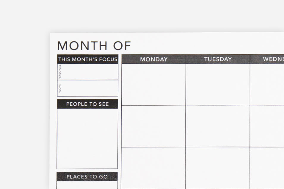 1 Month Undated Planner PDF
