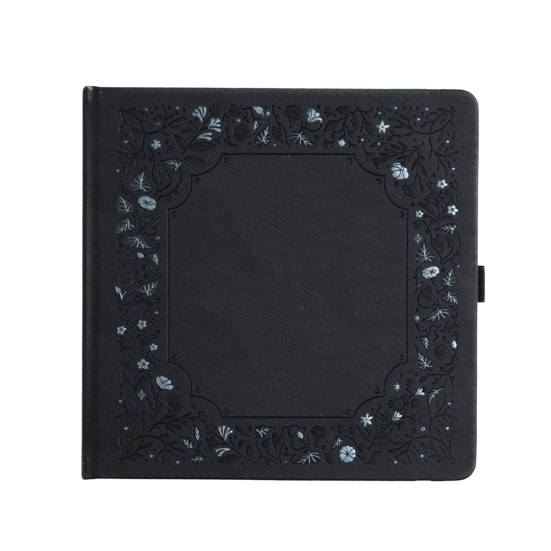 8x8 Midnight Floral: Dot Grid Notebook