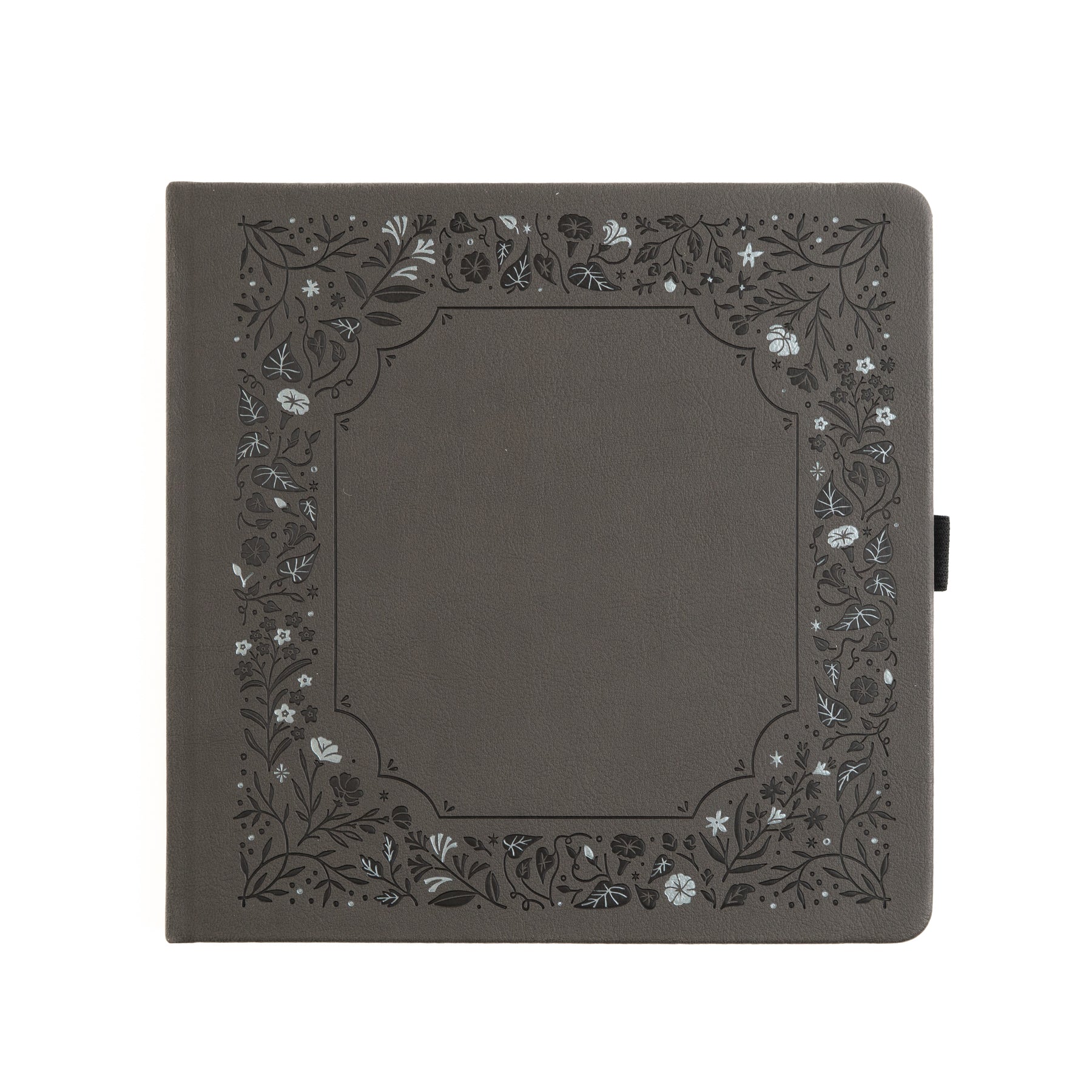 8x8 Midnight Floral in Gray: Dot Grid Notebook