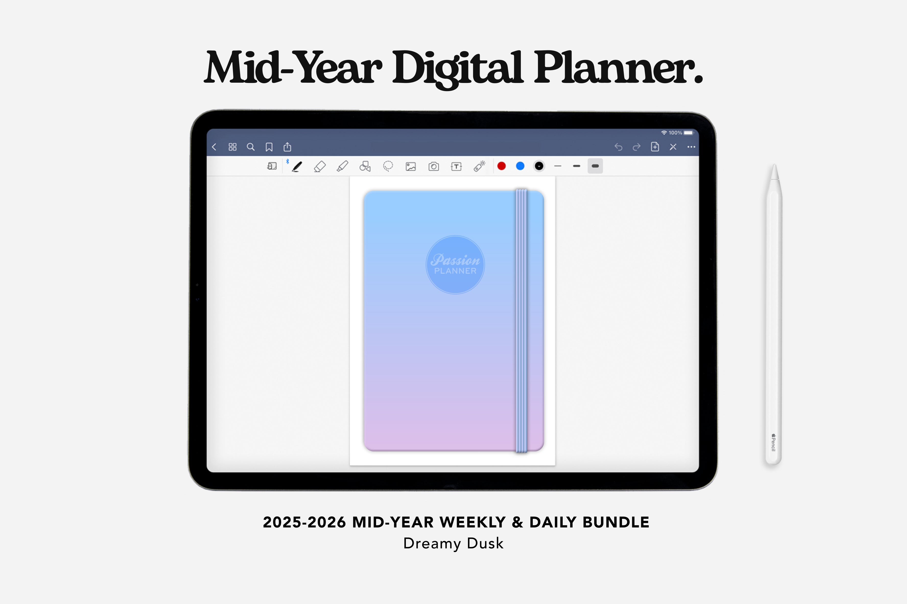Digital Mid-Year Planner - 2025-2026 Weekly & Daily - Dreamy Dusk Bundle