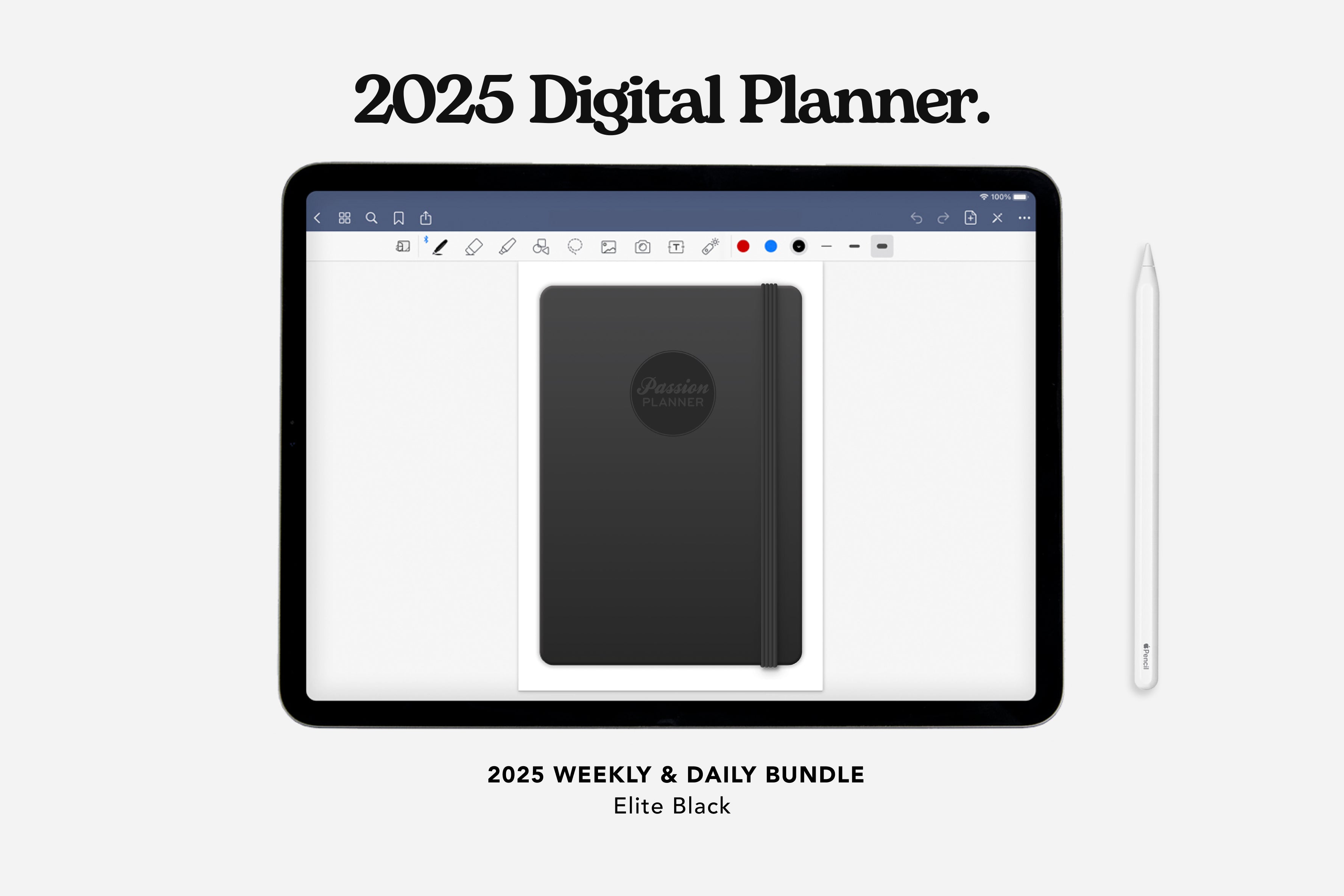 Digital Planner - 2025 Weekly & Daily - Elite Black Bundle