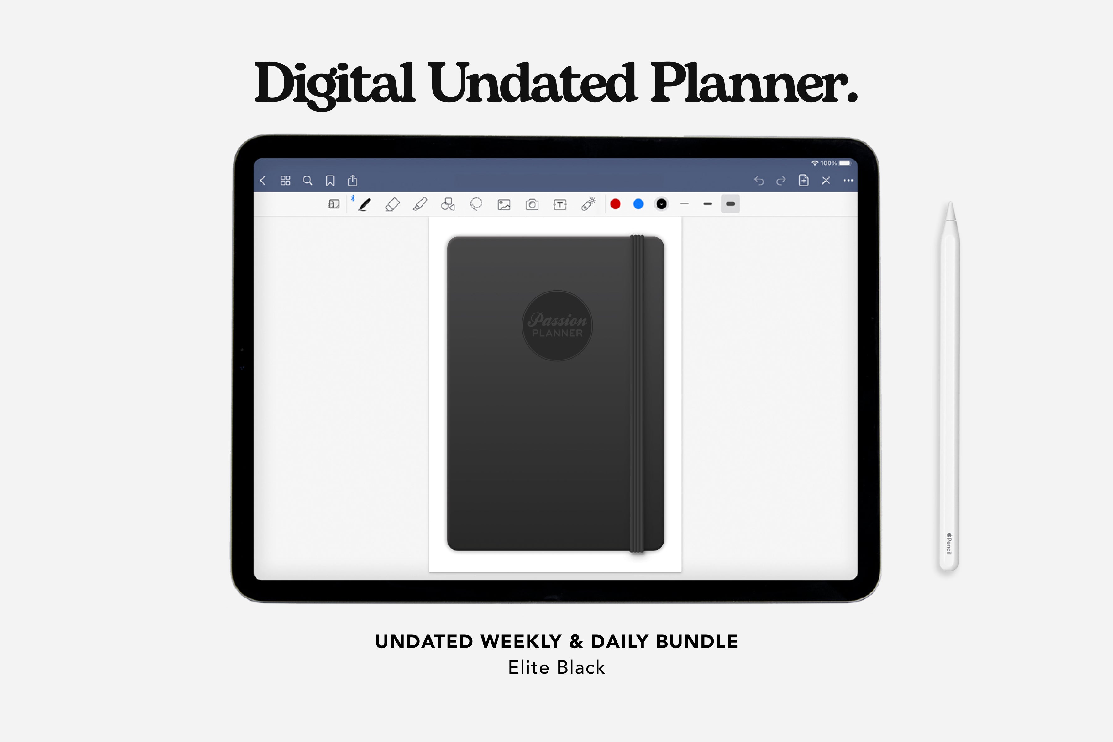 Digital Planner - Undated Weekly & Daily - Elite Black Bundle