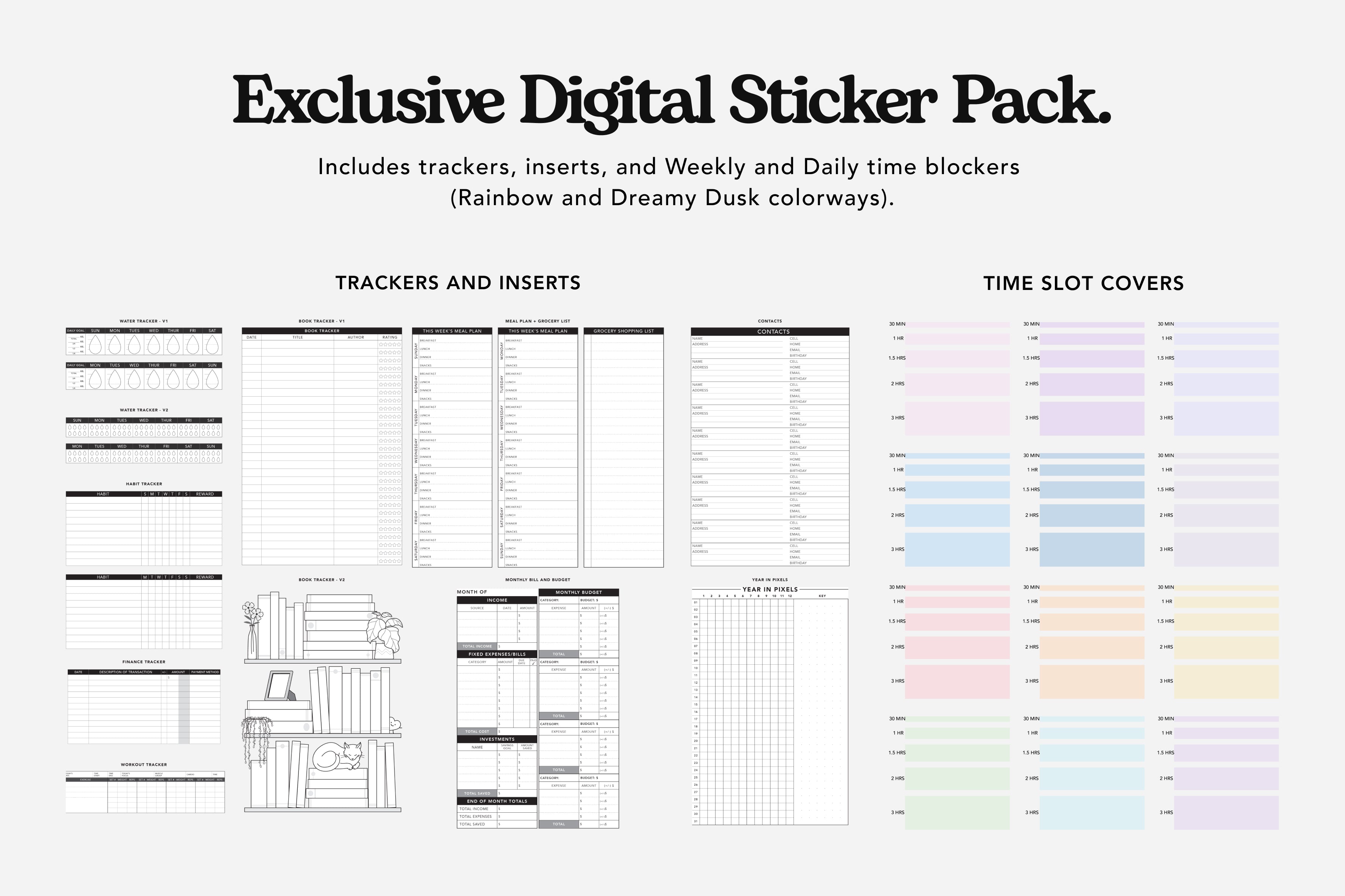 Digital Planner - Undated Weekly & Daily - Rainbow Prisma Bundle 13 Digital Planner - Undated Weekly & Daily - Rainbow Prisma Bundle