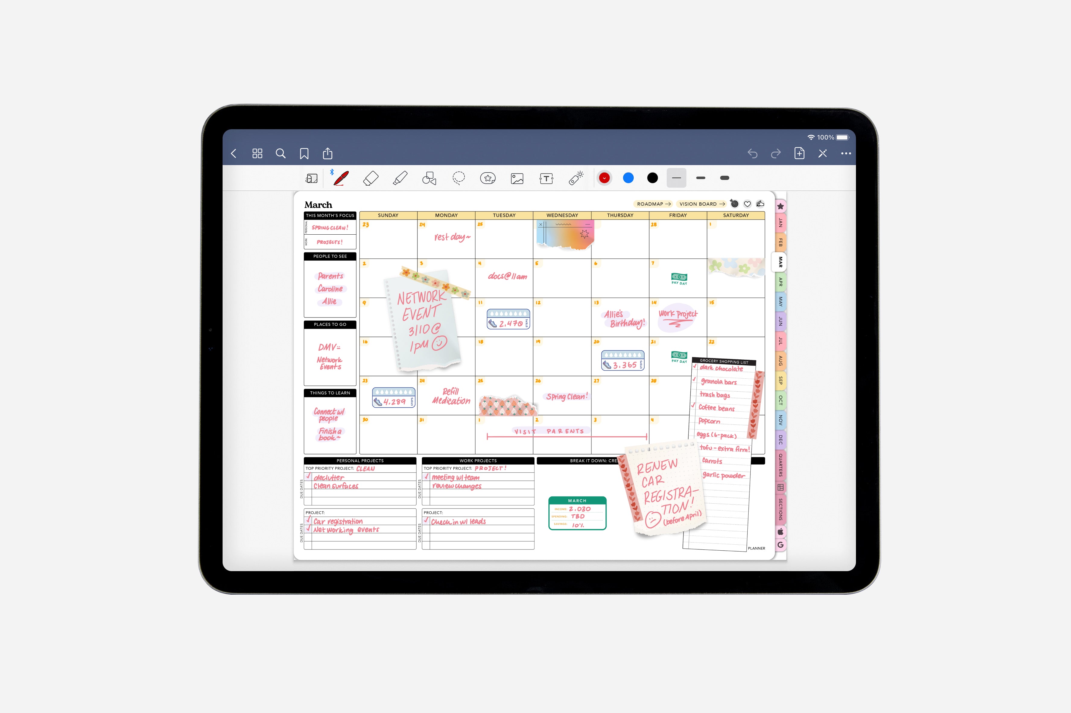 Digital Planner - Undated Weekly & Daily - Rainbow Prisma Bundle 2 Digital Planner - Undated Weekly & Daily - Rainbow Prisma Bundle