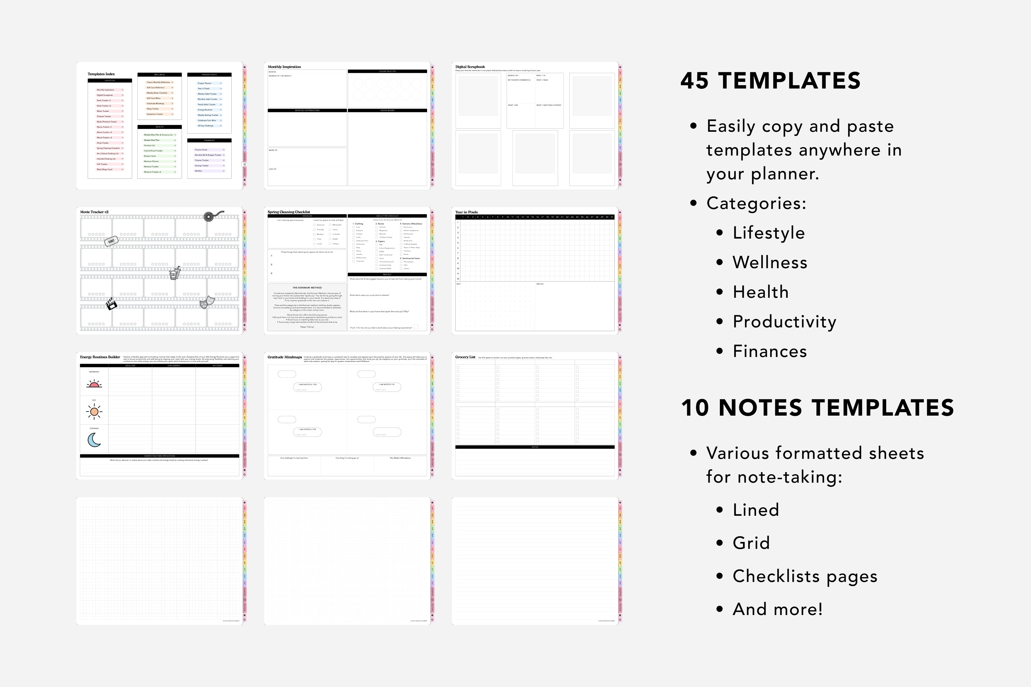 Digital Planner - Undated Weekly & Daily - Rainbow Prisma Bundle 7 Digital Planner - Undated Weekly & Daily - Rainbow Prisma Bundle