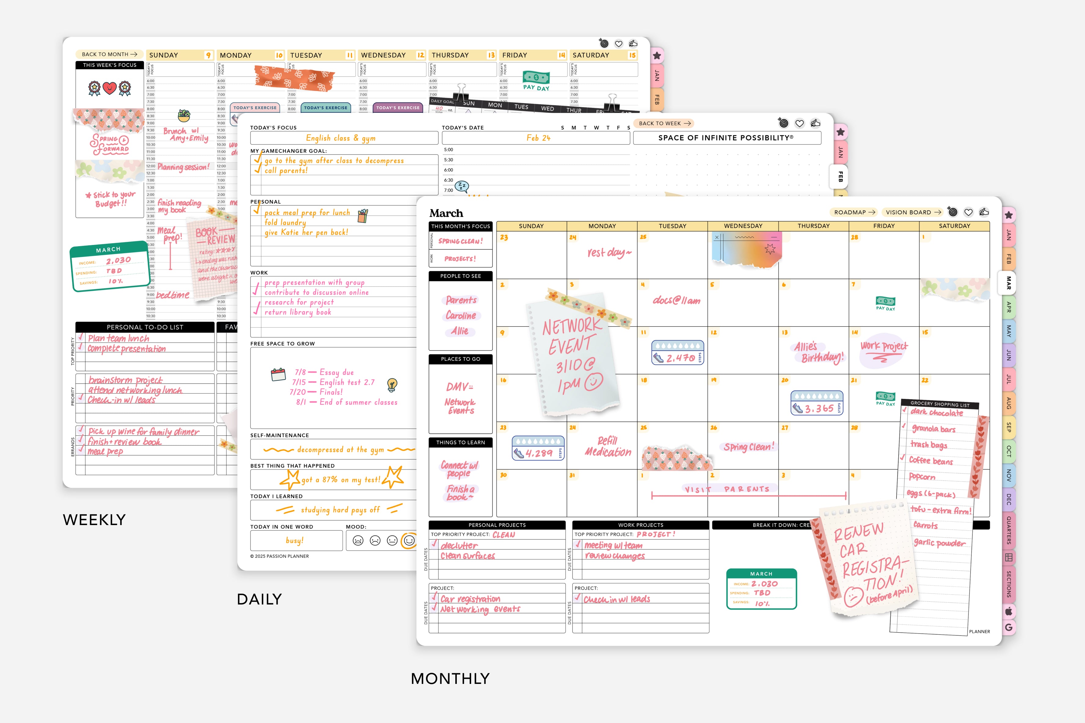 Digital Planner - Undated Weekly & Daily - Rainbow Prisma Bundle 9 Digital Planner - Undated Weekly & Daily - Rainbow Prisma Bundle