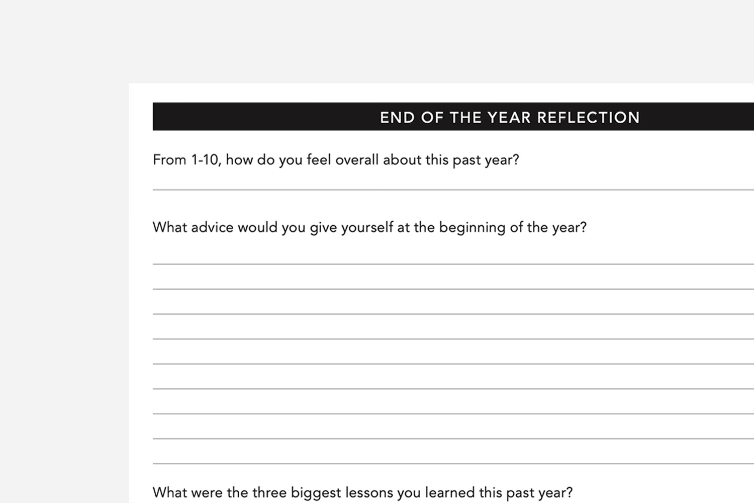 End of the Year Reflection