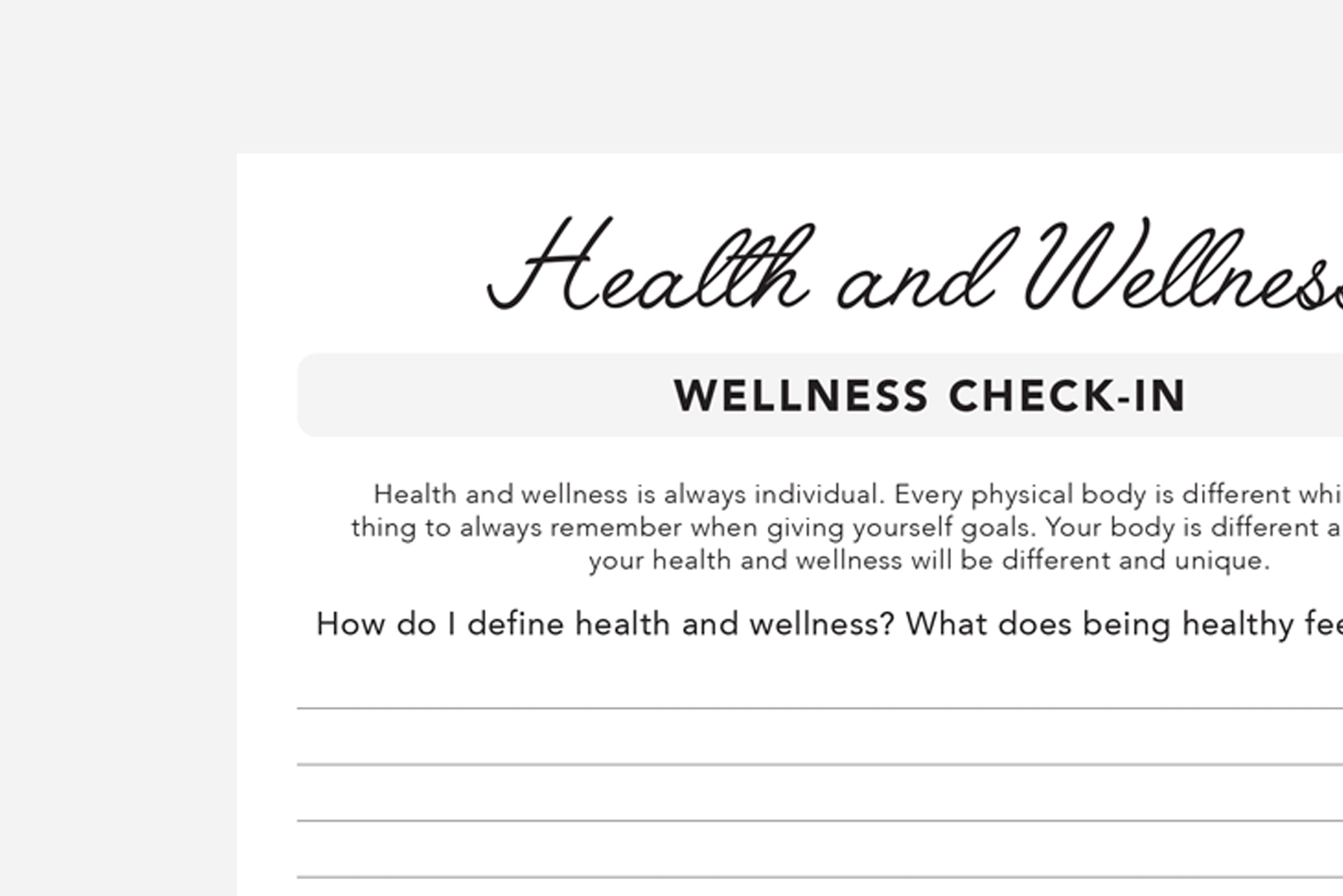 Health and Wellness Reflection