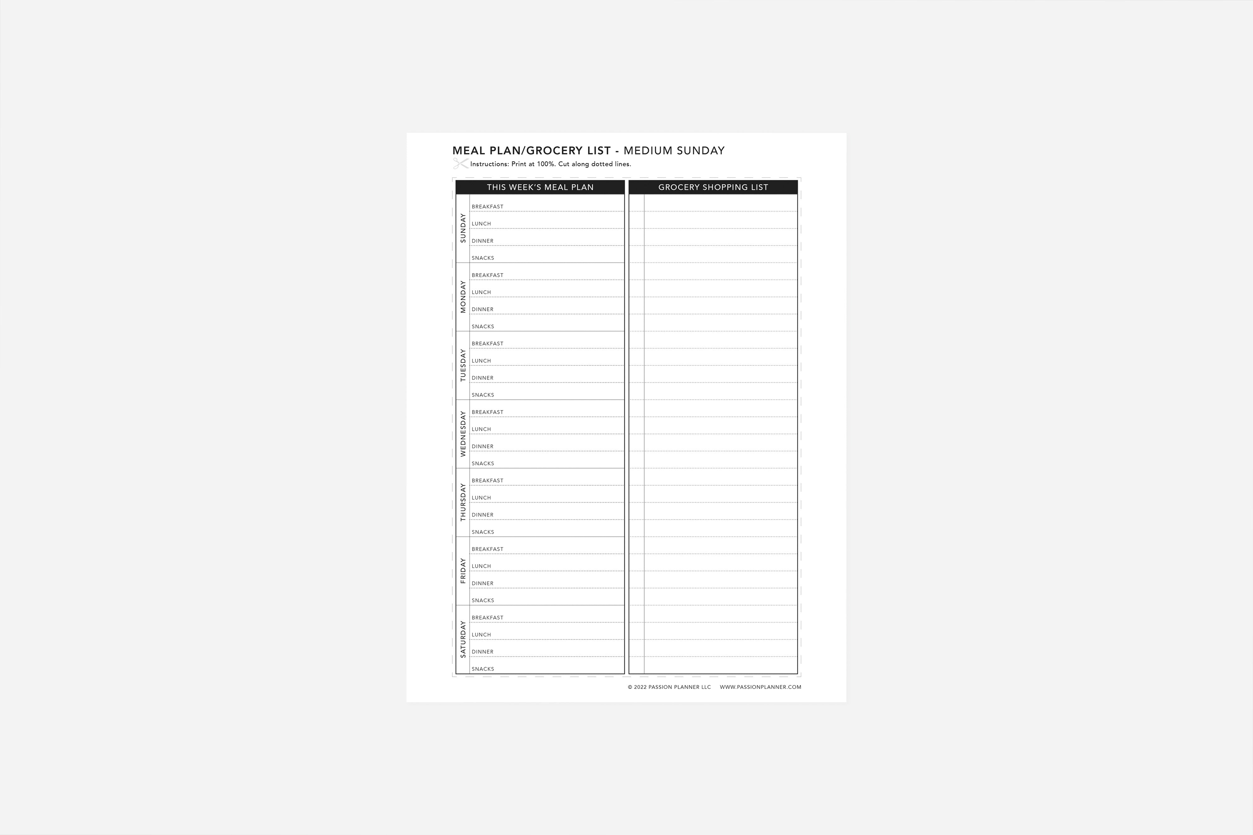 Meal Plan and Grocery List 3 Meal Plan and Grocery List