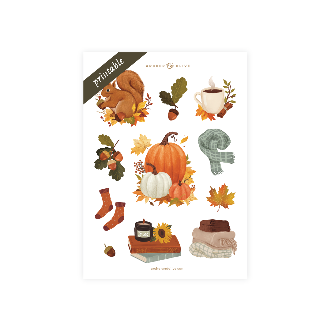 Acorns: Printable Stickers 1 Acorns: Printable Stickers