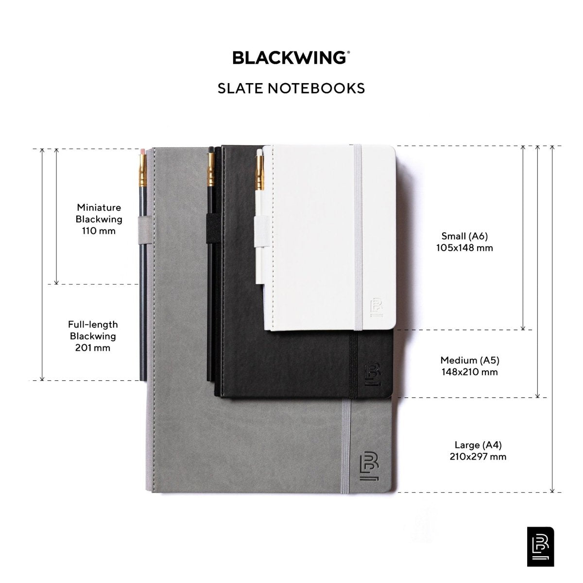 Large Blackwing Slate Notebook - Black 3 Large Blackwing Slate Notebook - Black