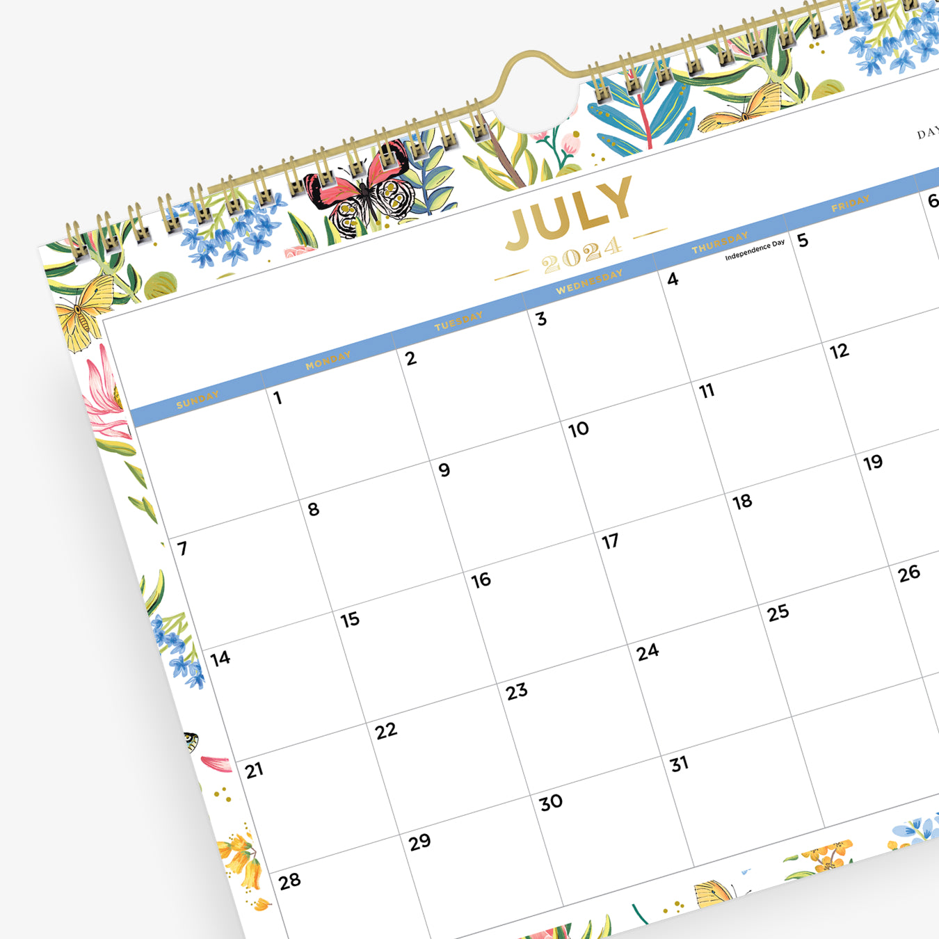 Flutter 2025-2026 Wall Calendar 11x8.75 Day Designer
