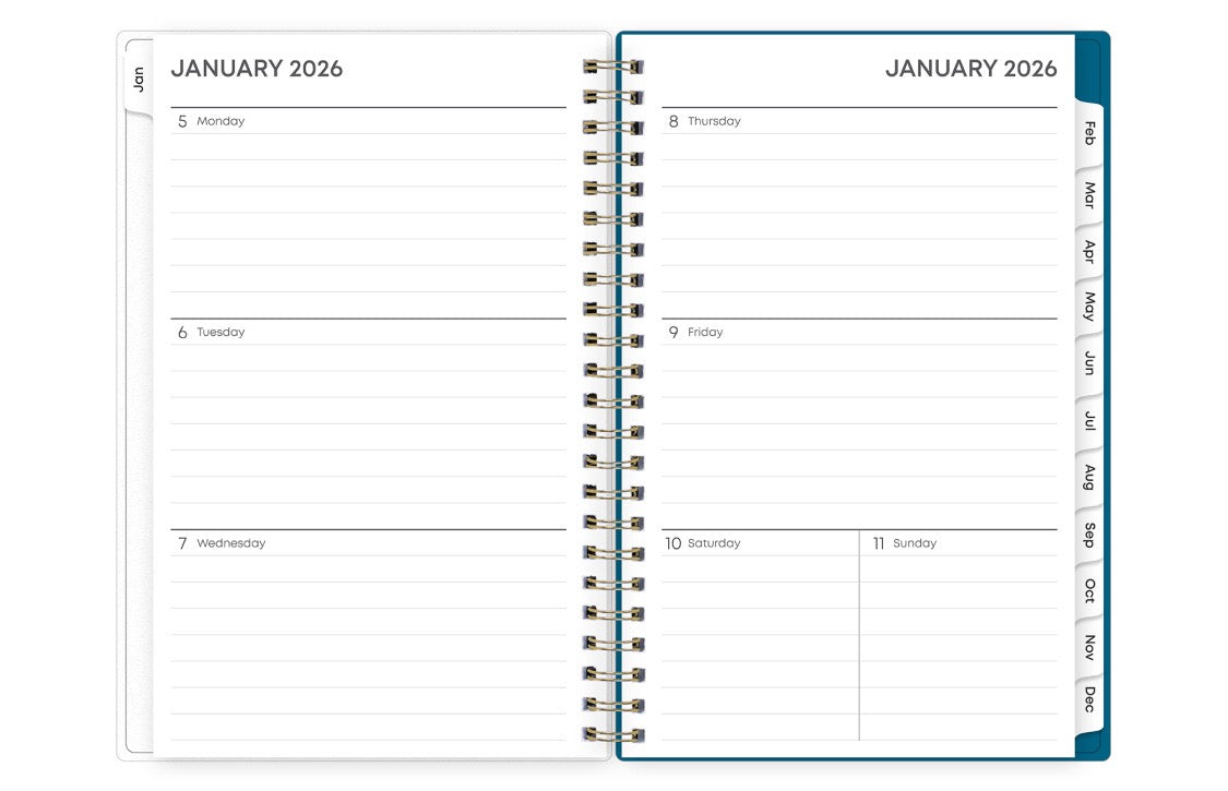 Bakah Blue 2026 Weekly Monthly 5x8 Planning Calendar 3 Bakah Blue 2026 Weekly Monthly 5x8 Planning Calendar