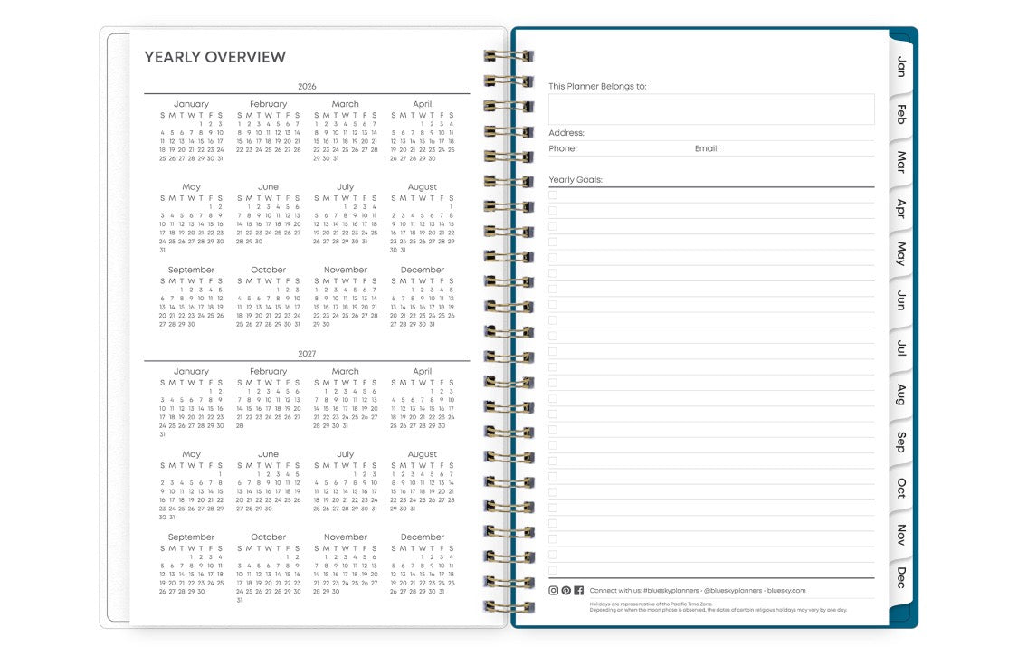 Bakah Blue 2026 Weekly Monthly 5x8 Planning Calendar 5 Bakah Blue 2026 Weekly Monthly 5x8 Planning Calendar