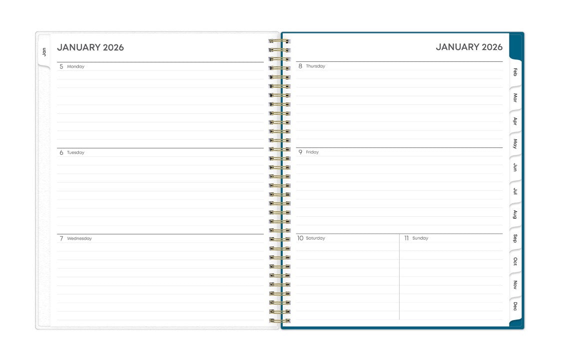 Bakah Blue 2026 Weekly Monthly 8.5x11 Planning Calendar 3 Bakah Blue 2026 Weekly Monthly 8.5x11 Planning Calendar