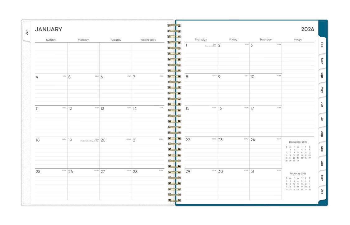 Bakah Blue 2026 Weekly Monthly 8.5x11 Planning Calendar 4 Bakah Blue 2026 Weekly Monthly 8.5x11 Planning Calendar