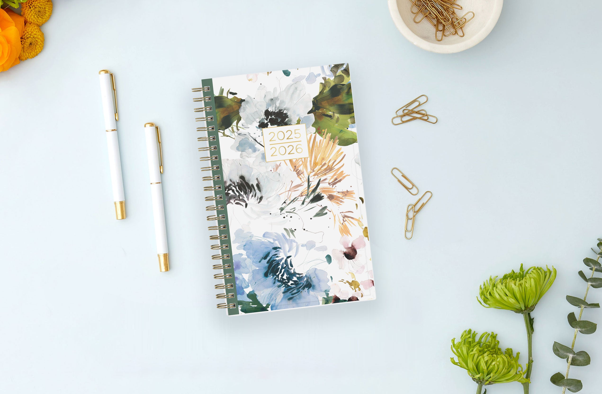 Blooms Blue 2025-2026 Weekly and Monthly 5x8 Kelly Ventura Planning Calendar 2 Blooms Blue 2025-2026 Weekly and Monthly 5x8 Kelly Ventura Planning Calendar
